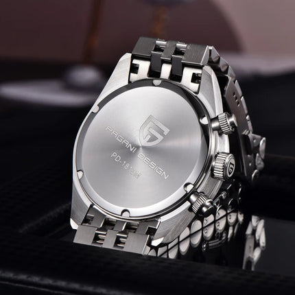 Nuovi orologi da uomo Panda DESIGN, orologio al quarzo di lusso Panda, cronografo sportivo da uomo, cronografo con vetro zaffiro, lenti AR, ceramica, leggero, impermeabile, in acciaio inossidabile, orologio da uomo, idea rega