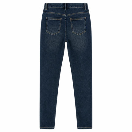 Women's Jeans Skinny High Waist Denim Dark Blue Washed Elastic pants Slim Fit Slimming Effect Streetwear Casual For City Work & Evening Outputs YW‑1641