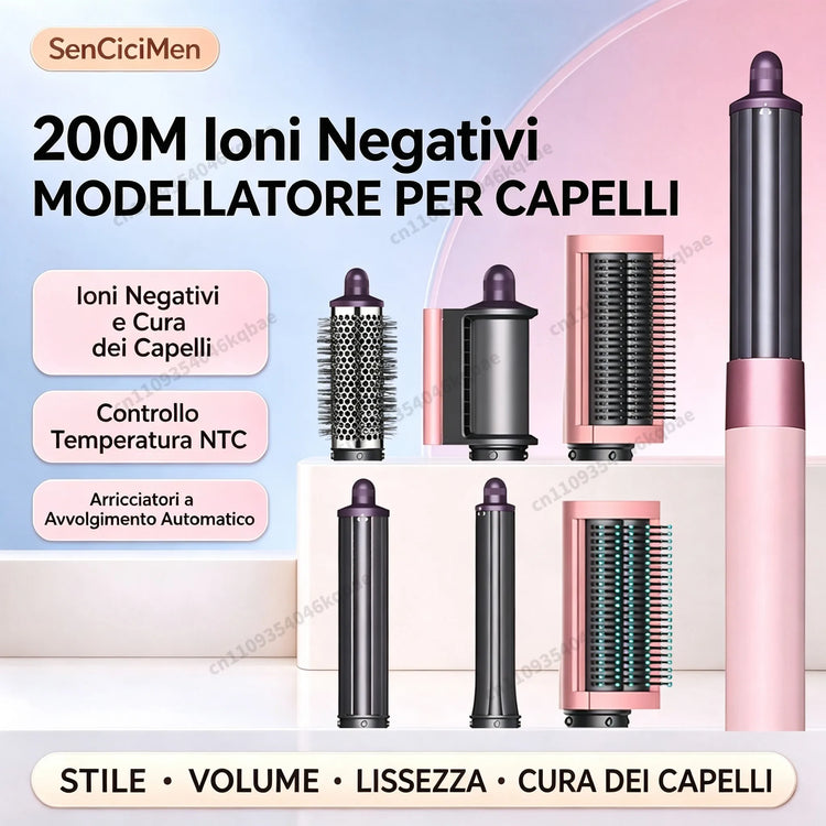SenCiciMen 6-in-1 Air Multi-Styler 110,000 RPM High-Speed Hair Dryer Brush with Auto-Wrap Curlers Hair Styling Tool Fast Drying, Curling, Volumizing &  Smooth Blowouts and Frizz Gift for Women
