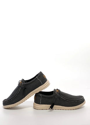 Scarpe casual da uomo in tela con punta a mocassino, leggere e comode, per tutti i giorni