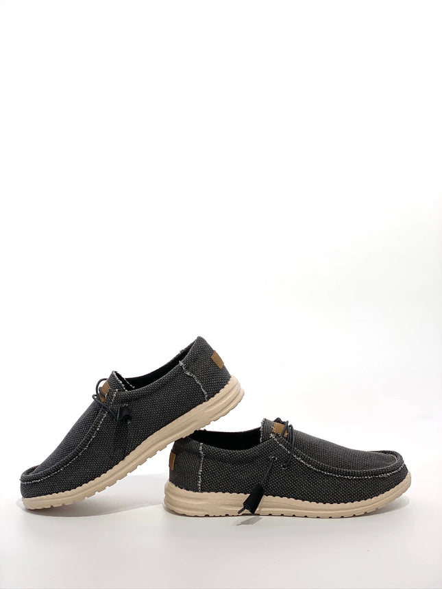Scarpe casual da uomo in tela con punta a mocassino, leggere e comode, per tutti i giorni