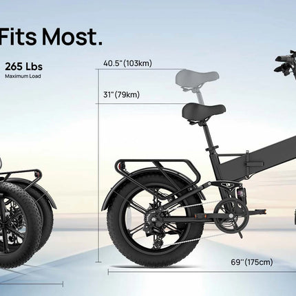 URLIFE F1L Bicicletta Elettrica Pieghevole da 14 Pollici, Motore 500W, Batteria Rimovibile 48V 7.5Ah, Autonomia 40KM, Sospensione Anteriore Idraulica, Freni a Disco Doppi, E-bike per Adulti e Pendolari Urbani