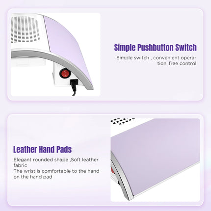 Professional Portable Multi-function 80W Nail Dust Removal Lighting Intelligent 4-in-1 Nail Lamp Grinder Dust Collector Machine