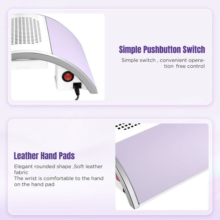 Professional Portable Multi-function 80W Nail Dust Removal Lighting Intelligent 4-in-1 Nail Lamp Grinder Dust Collector Machine