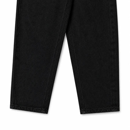 Black Black woman Balloon Jeans High Waist Dark Wash Soft Fit Loose Pockets Classic Casual Urban Streetwear Curled Silhouette Ideal For Daily Outfits Outings FX5314-3