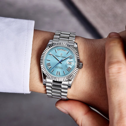 Nuovo orologio da uomo DESIGN PAGANI, orologio automatico di lusso per uomo, orologio meccanico da uomo, vetro zaffiro AR con data, consegna locale UE