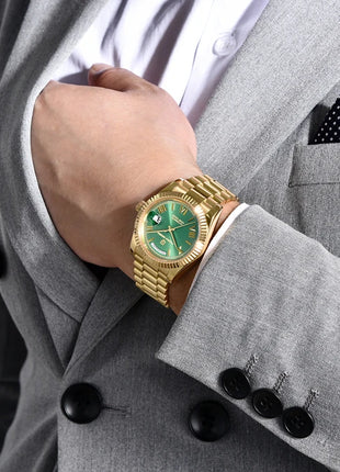 Orologio automatico di lusso Blue DESIGN Ice Blue per uomo, orologio da polso meccanico in acciaio inossidabile, impermeabile, vetro zaffiro AR, consegna locale