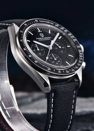PAGANI DESIGN 2026 Nuova Serie Planetaria Saturno Orologio al Quarzo di Lusso Color Sabbia Chiaro da Uomo, Cronografo Sportivo Veloce con Vetro Zaffiro AR, Spedizione Locale nell'UE