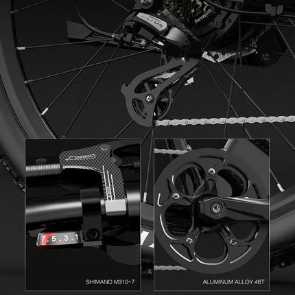 Bicicletta Elettrica LANKELEISI MX600 Pro, Motore 500W, Batteria 48V 20Ah, Autonomia 150KM, Pneumatici 27.5x2.4 Pollici, E-bike per Adulti
