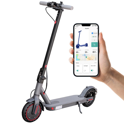 EU Stock 350W Electric Scooter 19 MPH 3 Speed Settings Equipped With 8.5 Inch Solid Non Slip Tires Dual-Brake System App Control Support Aluminum Alloy Frame Maximum Load Capacity 120 Kg