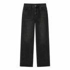 Jeans Wide Leg High Waist woman Black Stone Wash Soft Denim Loose Fit Comfortable Casual Modern City Work Day Outings FX5318