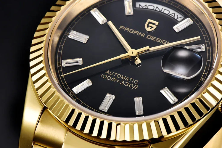 Nuovo orologio automatico di lusso PAGANI DESIGN da uomo, oro rosa, con movimento meccanico, vetro zaffiro AR, data, acciaio inossidabile, regalo per uomo