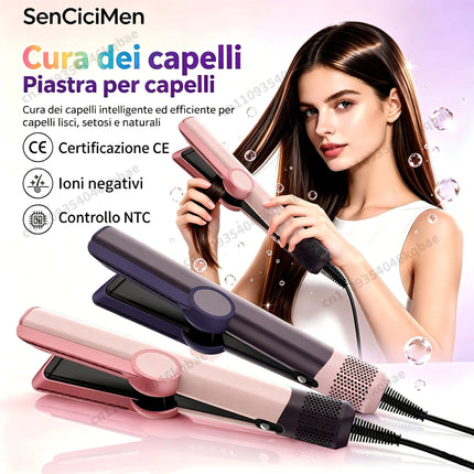 SenCiciMen 2 in 1 Air Straightener & Hair Dryer Negative Ion Flat Iron Salon-Quality Results For Lock in Moisture & Shine Hair Hot Styling Tools For Women Gift
