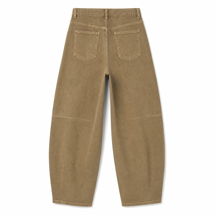 Barrel Women's Jeans High Waist Denim Washed Khaki Shaded Rhinestones Side pants Wide Curved Balloon Streetwear Retro Glam Look For City Out And Leisure FX5429-5