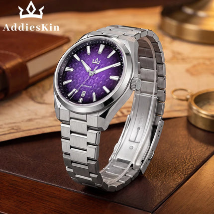 ADDIESKIN K014 Men Automatic Mechanical Watch ST2130 Natural Cameo Shell Relief Dial Sapphire Crystal 40mm 200M Water Resistant