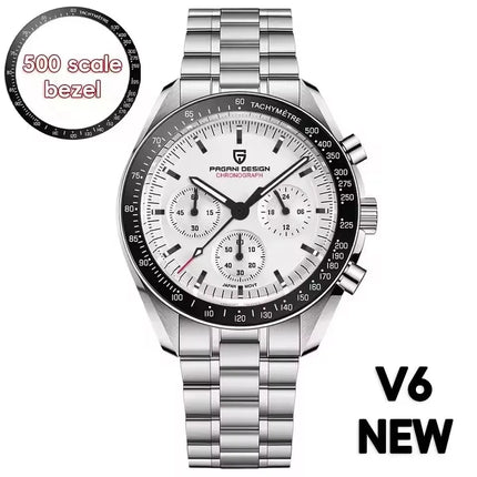 PAGANI DESIGN Nuovo Orologio da Uomo di Lusso al Quarzo con Vetro Zaffiro AR, Cronografo Sportivo Impermeabile 500 ATM, Movimento Giapponese, Luminoso, in Acciaio 316L