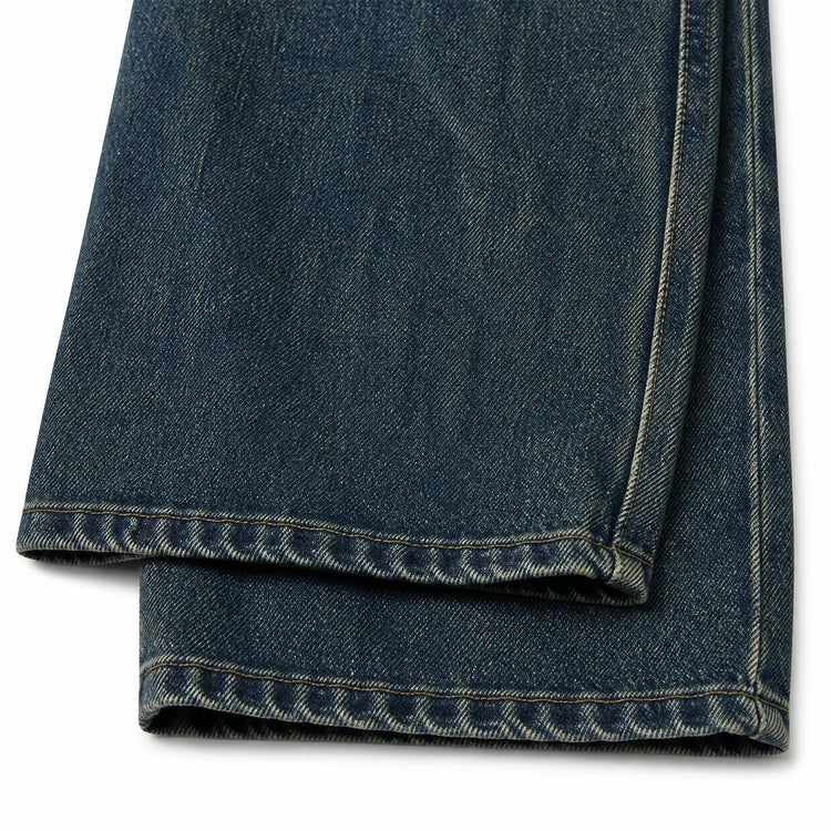 Dark Blue Denim Barrel Wide Leg woman Jeans High Waist Loose Fit Vintage Wash Casual Streetwear Shaped Stitching trousers Maximum Comfort Urban Look daily outings and trending outfits YW1847