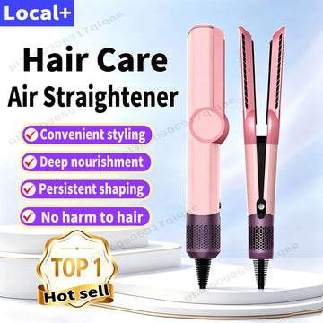 SenCiciMen 2 in 1 Air Straightener & Hair Dryer Negative Ion Flat Iron For Lock in Moisture & Shine Hot Styling Tools Salon-Quality Results For Women Gift