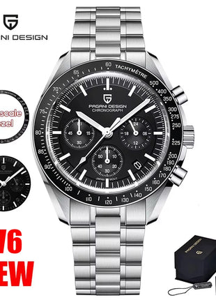 Nuovo orologio da uomo PAGANI DESIGN Saturn, orologio al quarzo di lusso da uomo, cronografo sportivo, vetro zaffiro AR, vetro ceramico luminoso, impermeabile, acciaio inossidabile, regalo ideale