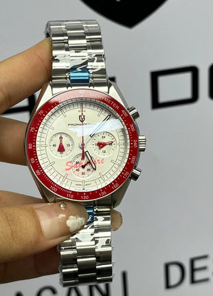 PAGANI DESIGN Nuovi orologi da uomo, orologio al quarzo di lusso, cronografo di precisione, vetro zaffiro AR, resistente all'acqua fino a 100M, orologio business 2026, spedizione locale UE