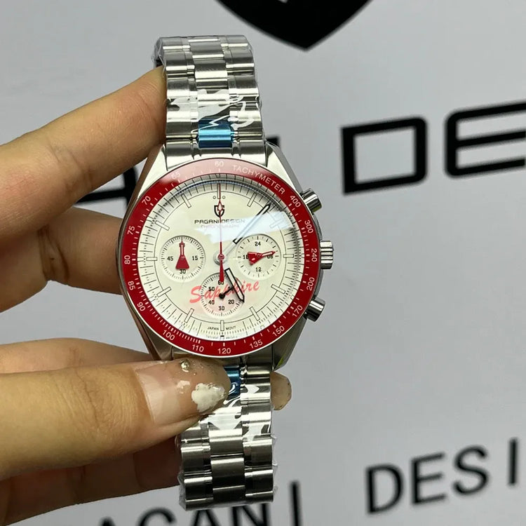 PAGANI DESIGN Nuovi orologi da uomo, orologio al quarzo di lusso, cronografo di precisione, vetro zaffiro AR, resistente all'acqua fino a 100M, orologio business 2026, spedizione locale UE