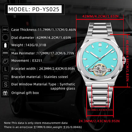 Nuovo Orologio Meccanico da Uomo PAGANI Whirlpool DESIGN 2026, Orologio Automatico di Lusso di Alta Gamma per Uomo, Scheletrato, Luminoso, con Vetro Zaffiro AR Protettivo, in Acciaio Inossidabile, Leggero