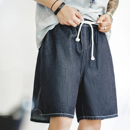 Maden Summer Casual Ice Jeans uomo pantaloncini di Jeans Cool Fit pantaloni larghi a gamba dritta pantaloni corti estivi da uomo