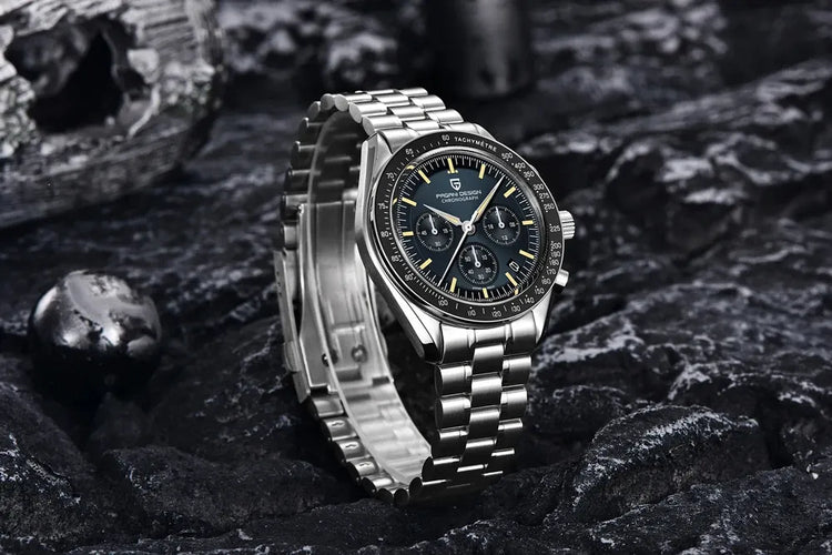 PAGANI DESIGN New Moon Watch Fashion ice blue Orologi al quarzo di lusso per uomo Cronografo da polso in acciaio inossidabile Regali per le vacanze Spedizione locale UE