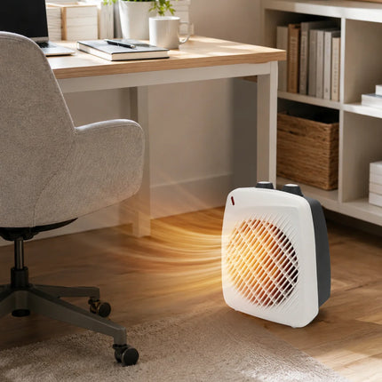 Extrahouse-2000W Portable Fan Heater with Copper Motor, 2 Heat Levels, Cold Air Function and Overheat Protection