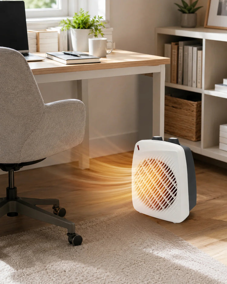 Extrahouse-2000W Portable Fan Heater with Copper Motor, 2 Heat Levels, Cold Air Function and Overheat Protection