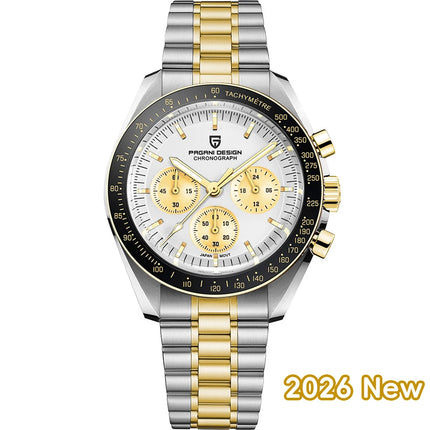 PAGANI DESIGN 2026 Nuovo CK2988 Orologio da Polso da Uomo al Quarzo di Lusso Retrò con Funzione Luna, Vetro Zaffiro e Cronografo di Precisione