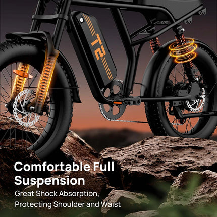 Bicicletta Elettrica URLIFE T2 con Pneumatici Larghi per Adulti, Batteria al Litio Rimovibile 48V 15.6Ah, Autonomia 100KM, Ruote 20×4 Pollici, E-bike Fuoristrada con Doppio Freno a Disco, Spedizione Gratuita