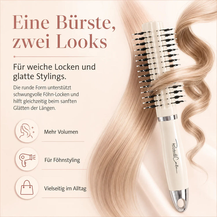 Hair Comb Curls brush Round brush for WOMEN'S (Massage brush with Rounded Pins, Styling brush for Curls, Waves & Smooth)