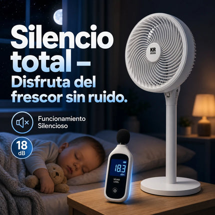 Ventilatore a piantana, ventilatore per la circolazione dell'aria, tre livelli di velocità regolabili, altezza regolabile, funzionamento super silenzioso