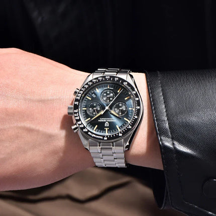 Orologio al Quarzo PAGANI DESIGN per Uomo, Orologio Goldmoon VK63, Cronografo Sportivo, Vetro Zaffiro AR, Luminoso, Impermeabile