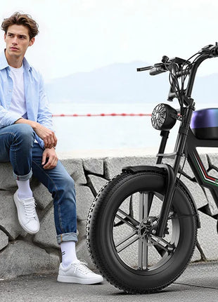 Bicicletta Elettrica T20 con Batterie agli Ioni di Litio ad Alta Capacità 48V20Ah, Bici Elettrica per Adulti con Pneumatici All-Terrain 20'X4.0', Mountain Bike Elettrica per Adulti