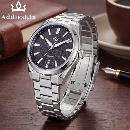 ADDIESKIN K014 Men Automatic Mechanical Watch ST2130 Natural Cameo Shell Relief Dial Sapphire Crystal 40mm 200M Water Resistant