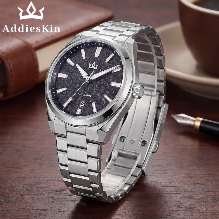 ADDIESKIN K014 Men Automatic Mechanical Watch ST2130 Natural Cameo Shell Relief Dial Sapphire Crystal 40mm 200M Water Resistant