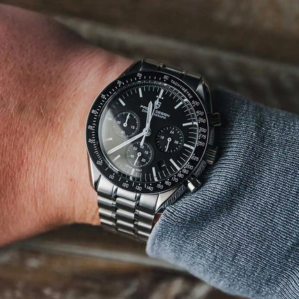 PAGANI DESIGN 2026 Nuovo Orologio al Quarzo da Uomo con Fasi Lunari, Orologi di Lusso con Vetro Zaffiro AR, Cronografo Impermeabile PD1701, Spedizione Locale