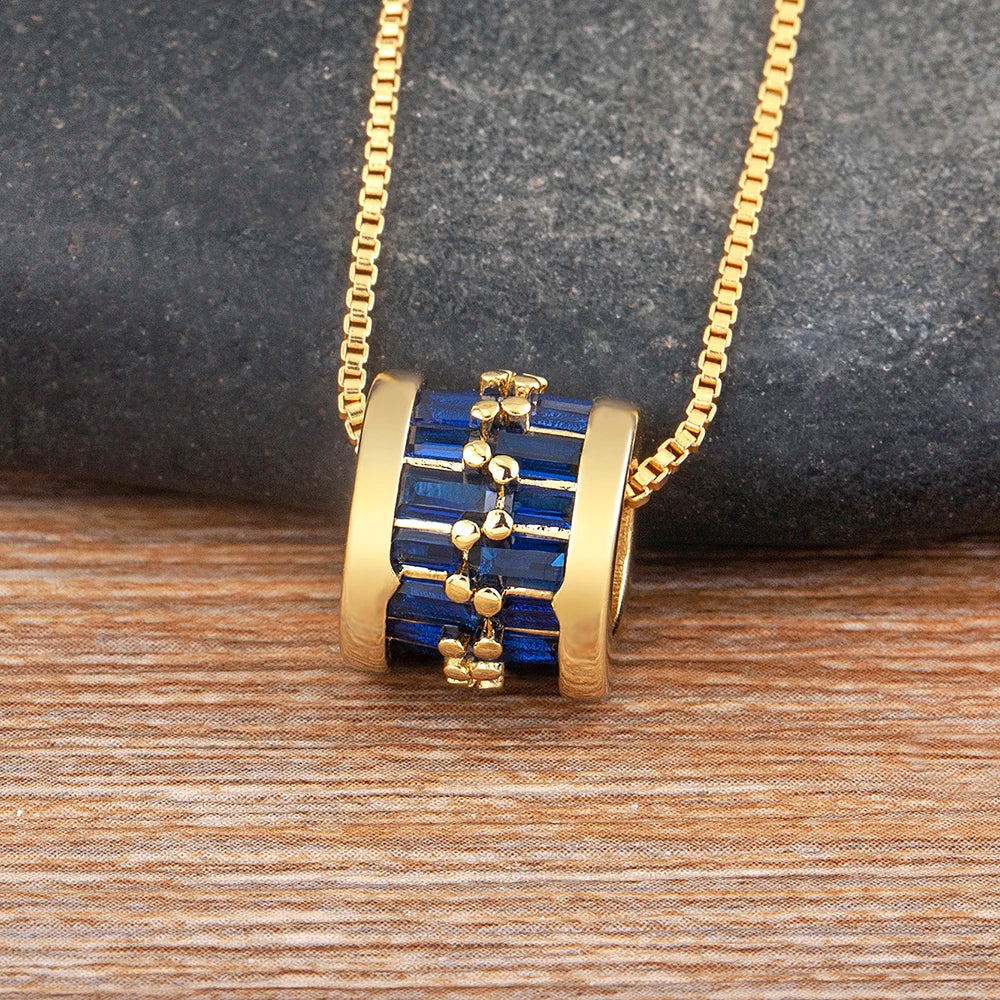 AIBEF Daily Wear collana con ciondolo rotondo con cerchio di strass temperamento alla moda gioielli semplici e versatili regalo di accessori di lusso