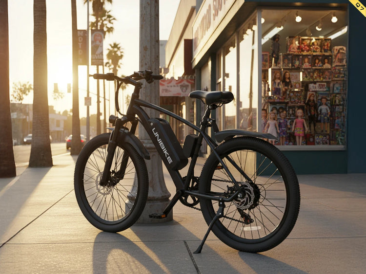 Bicicletta elettrica Aairsk Q7 con motore da 250W, batteria rimovibile da 36V 10Ah, velocità massima di 25 km/h, doppia sospensione e autonomia da 45 a 75 km per carica. Bicicletta elettrica per adulti.
