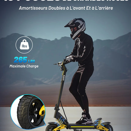 Monopattino Elettrico OOTD S10 10 Pollici con Connessione Bluetooth APP 1400W 48V 20AH 55KM/H Velocità Massima Autonomia 70km Leggero E-scooter con Doppia Sospensione platinumshop