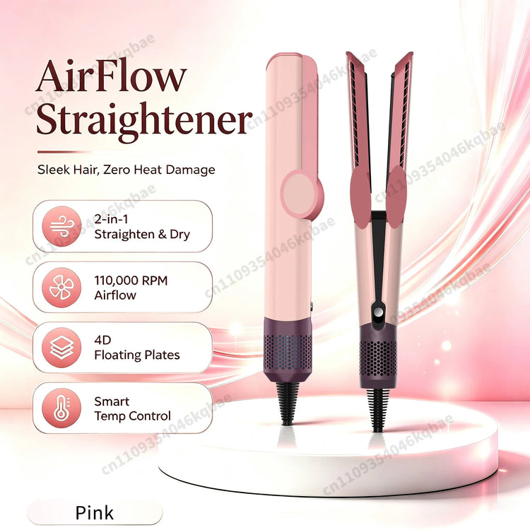 SenCiciMen 2 in 1 Air Straightener & Hair Dryer Negative Ion Flat Iron For Less Frizz Shiny & Smooth Hot Styling Tools Salon-Quality Results For Women Gift