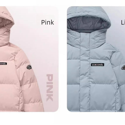 Kelme Long Down Men Winter Jacket Hooded Warm Windproof Couple Camping Equipment Paragraph Down Coat Jacket Women Утепленный