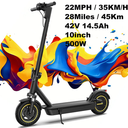 Monopattino Elettrico 500W con Spedizione da Magazzino UE, 36 km/h, 3 Velocità, Autonomia Fino a 45 km, Design Completamente Impermeabile, Dotato di Pneumatici da 10 Pollici, Esperienza di Guida Confortevole, Ideale per l'Es