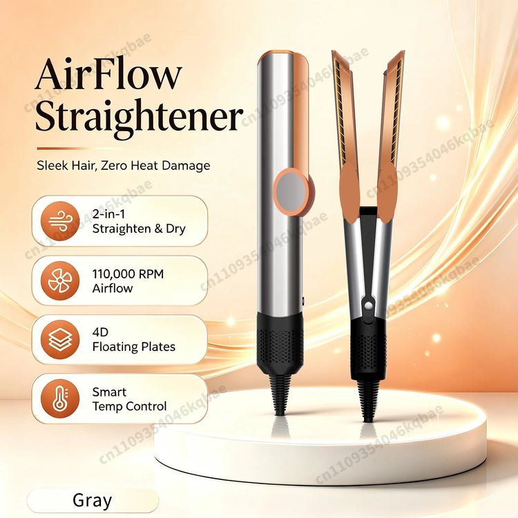 SenCiciMen 2 in 1 Air Straightener & Hair Dryer Negative Ion Flat Iron For Less Frizz Shiny & Smooth Hot Styling Tools Salon-Quality Results For Women Gift