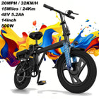 Bicicletta Elettrica a Due Ruote X14 500W 48V 9AH con Pneumatici Resistenti all'Usura, Velocità Massima di 35 km/h, Autonomia di 65 km e Capacità di Carico Massima di 120 kg, Ideale per Gite Genitore-Figlio (Disponibile in