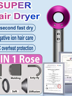 SenCiciMen 6 IN 1 Super Hair Dryer With Auto-Wrap Curler Hairdryer Negative Ion Hair Care Blow Dryer Home Appliances Powerful Blow dryer Tourist Styling Toos Holiday Gift Ideas for Women