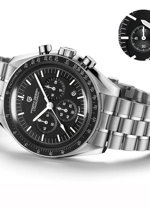 PAGANI DESIGN 2026 Nuovo Orologio al Quarzo da Uomo con Fasi Lunari, Orologi di Lusso con Vetro Zaffiro AR, Cronografo Impermeabile PD1701, Spedizione Locale