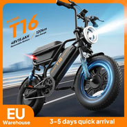 Bicicletta elettrica da montagna Urlife T16 con pneumatici fat da 16 "x 3 ", motore W Peak, batteria da 48V, doppia sospensione portatile per il cambio di marcia e vano portaoggetti sul portapacchi.